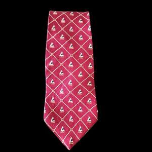 Vtg Tommy Hilfiger Silk Tie Red Sailboat Wide Blade USA Made Collectible